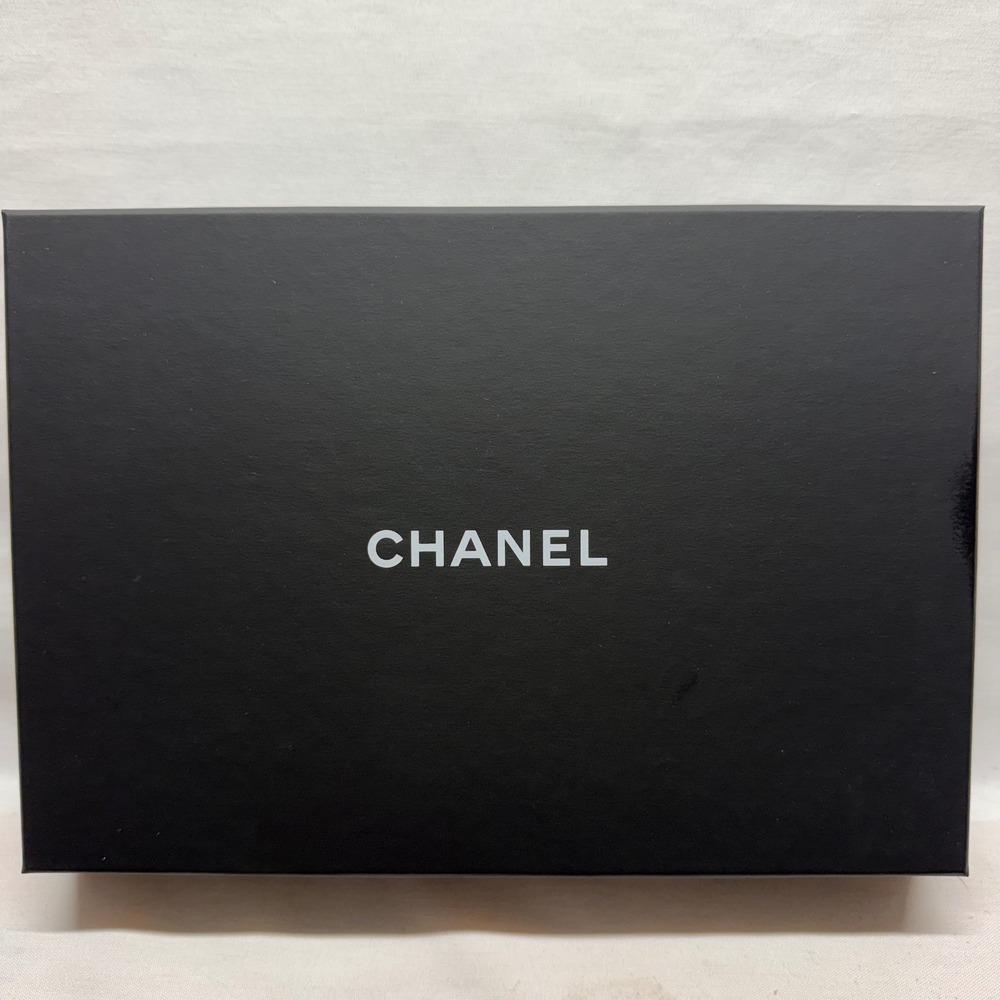 CHANEL Gift Box 10.5x7x2 Black White Camellia Flower Ribbon Luxury Packaging